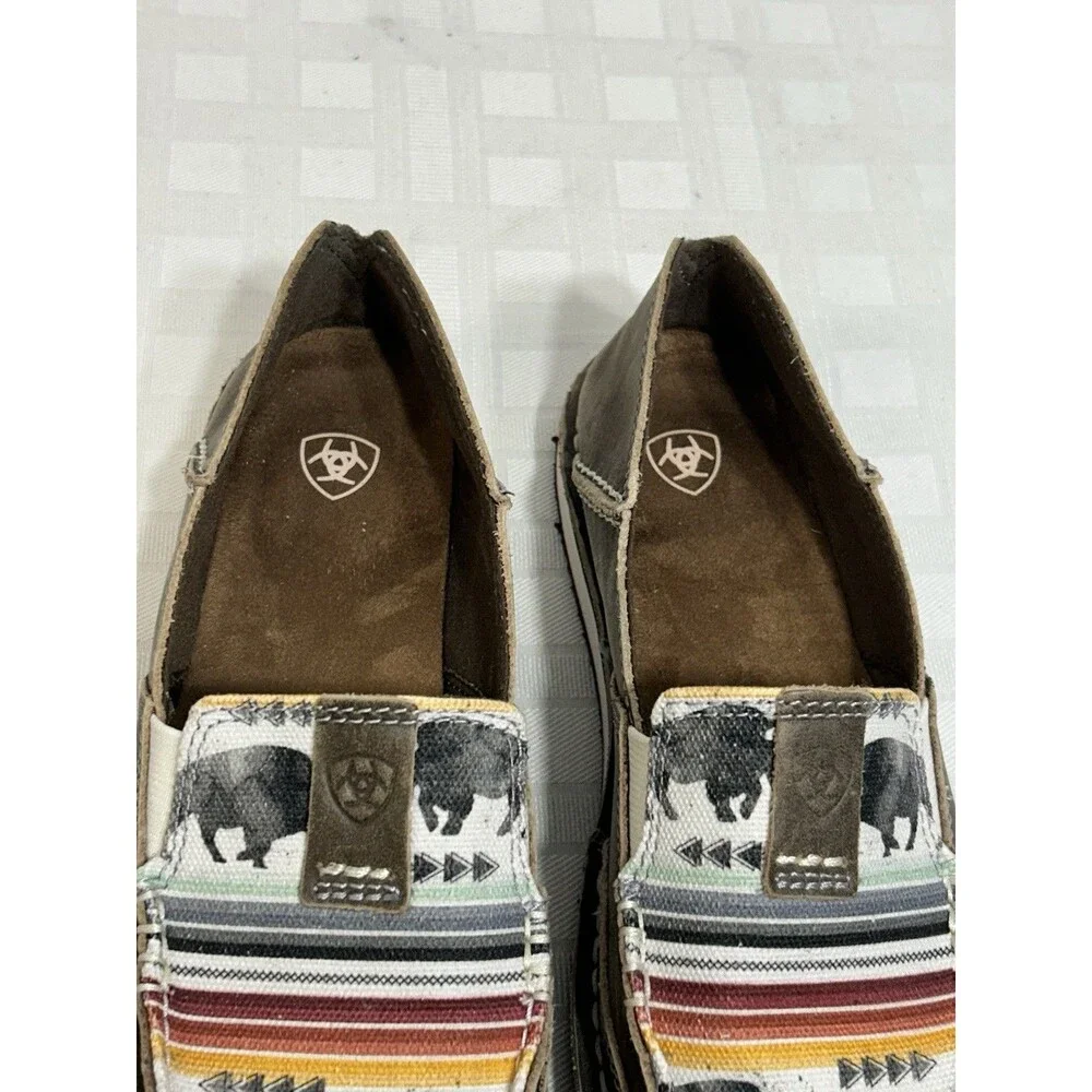 Ariat Women's US 7.5B Cruiser Slip On Shoes Natural Taupe Buffalo Print 10038418